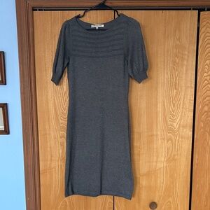 Evan Picone Charcoal Long Sleeve Dress